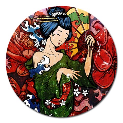 Geisha Magnet 5  (Round) from ArtsNow.com Front