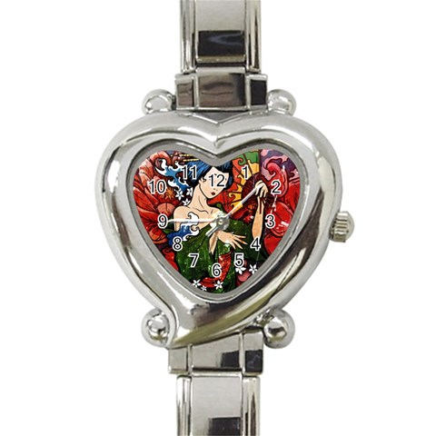 Geisha Heart Italian Charm Watch from ArtsNow.com Front