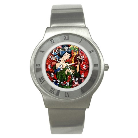 Geisha Stainless Steel Watch from ArtsNow.com Front