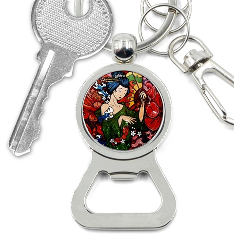 Geisha Bottle Opener Key Chain from ArtsNow.com Front