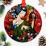 Geisha Round Ornament (Two Sides)