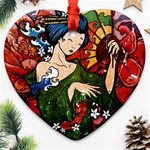 Geisha Heart Ornament (Two Sides)