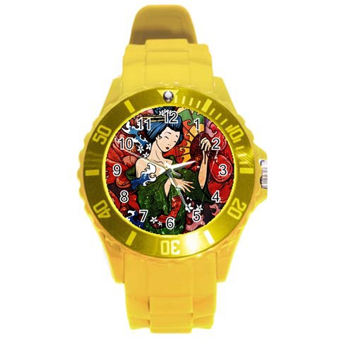 Geisha Round Plastic Sport Watch Large from ArtsNow.com Front