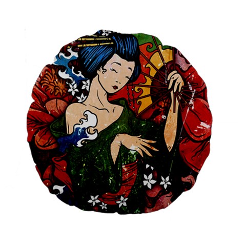 Geisha 15  Premium Round Cushion  from ArtsNow.com Front