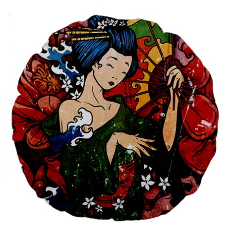 Geisha 18  Premium Round Cushion  from ArtsNow.com Back