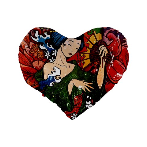 Geisha 16  Premium Heart Shape Cushion  from ArtsNow.com Back