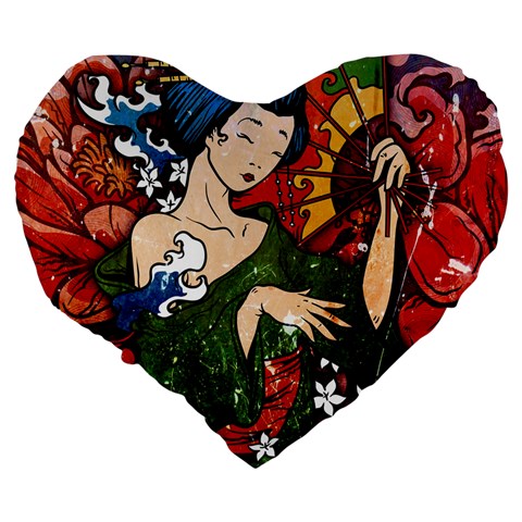 Geisha 19  Premium Heart Shape Cushion from ArtsNow.com Back