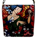 Geisha Flap Closure Messenger Bag (Small)