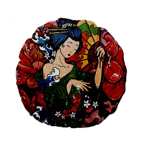 Geisha 15  Premium Flano Round Cushion  from ArtsNow.com Front