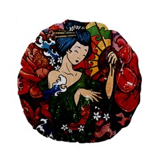 Geisha 15  Premium Flano Round Cushion  from ArtsNow.com Front