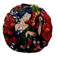 Geisha 18  Premium Flano Round Cushion  from ArtsNow.com Front