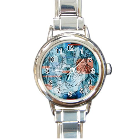 Retro Girls Round Italian Charm Watch from ArtsNow.com Front