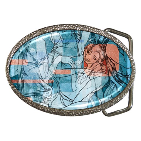 Retro Girls Belt Buckle from ArtsNow.com Front