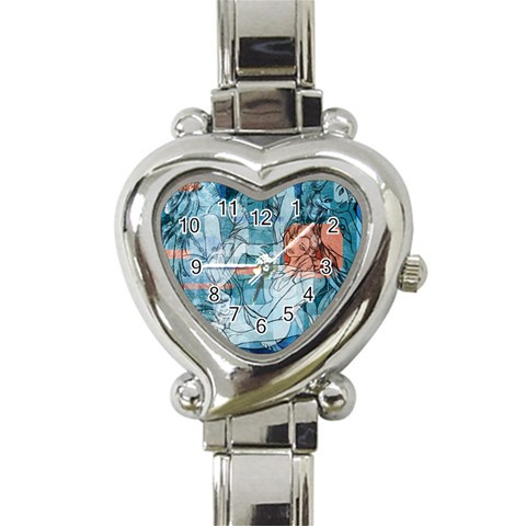 Retro Girls Heart Italian Charm Watch from ArtsNow.com Front