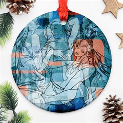 Retro Girls Round Ornament (Two Sides) from ArtsNow.com Back