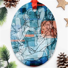 Retro Girls Oval Ornament (Two Sides) from ArtsNow.com Front