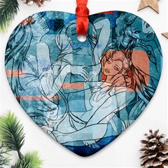 Retro Girls Heart Ornament (Two Sides) from ArtsNow.com Front