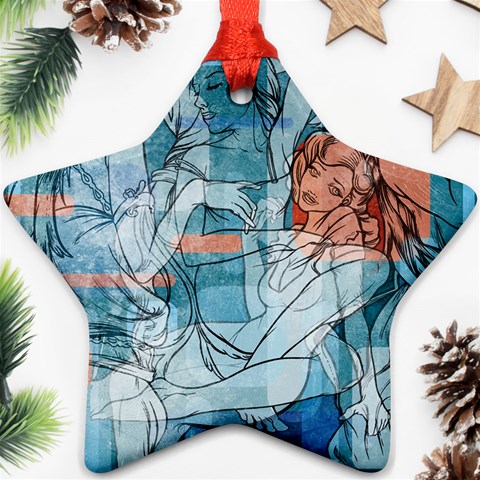 Retro Girls Star Ornament (Two Sides) from ArtsNow.com Front