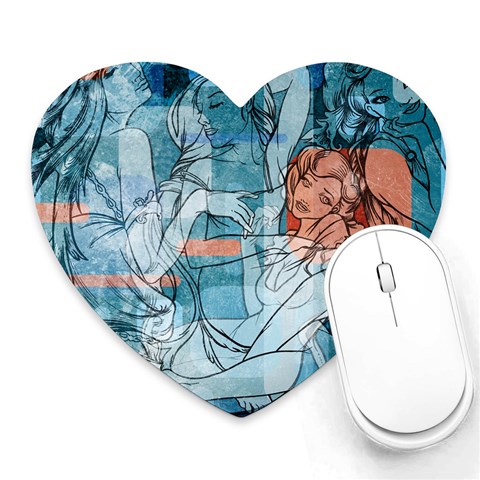 Retro Girls Heart Mousepad from ArtsNow.com Front