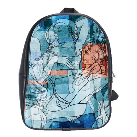 Retro Girls School Bag (XL) from ArtsNow.com Front