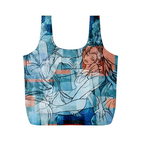 Retro Girls Full Print Recycle Bag (M) from ArtsNow.com Back