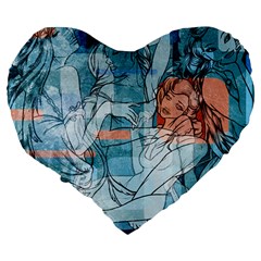 Retro Girls 19  Premium Flano Heart Shape Cushion from ArtsNow.com Back