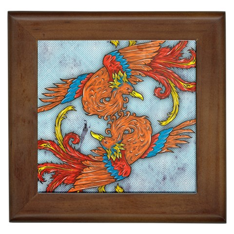 Chinese Phoenix Framed Tile from ArtsNow.com Front