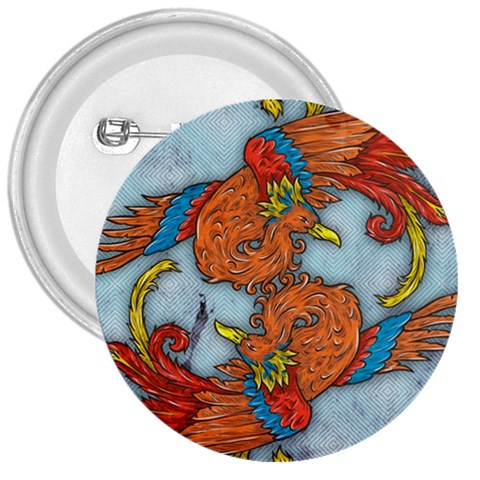 Chinese Phoenix 3  Button from ArtsNow.com Front