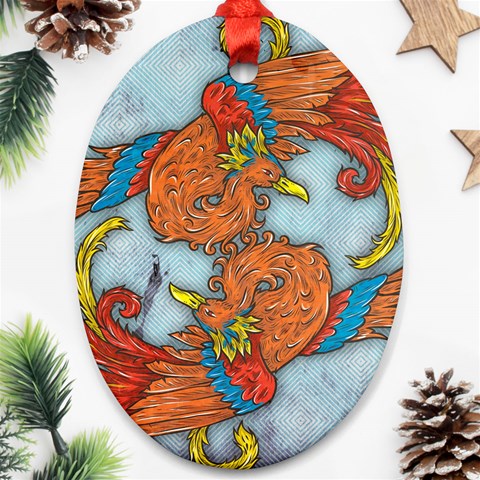 Chinese Phoenix Ornament (Oval) from ArtsNow.com Front