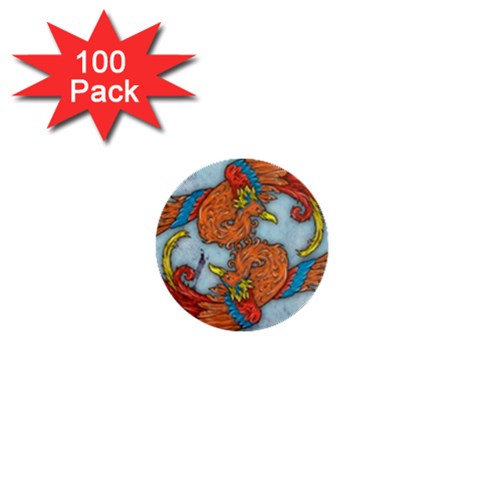 Chinese Phoenix 1  Mini Button (100 pack)  from ArtsNow.com Front