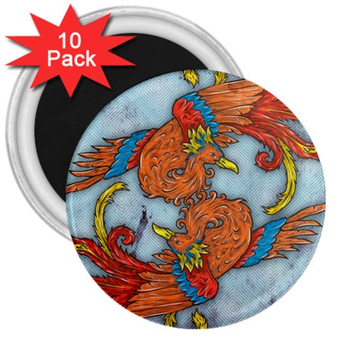 Chinese Phoenix 3  Magnet (10 pack) from ArtsNow.com Front