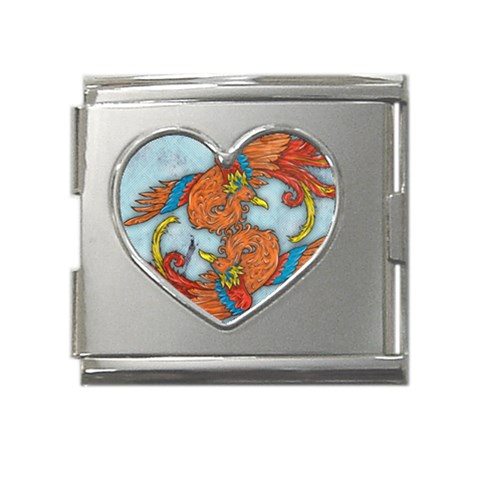 Chinese Phoenix Mega Link Heart Italian Charm (18mm) from ArtsNow.com Front