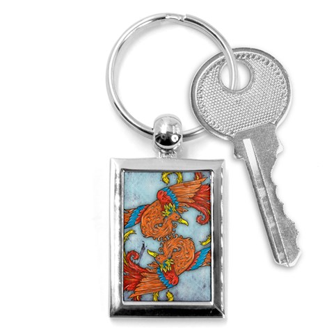 Chinese Phoenix Key Chain (Rectangle) from ArtsNow.com Front