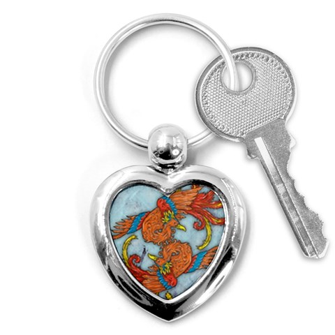 Chinese Phoenix Key Chain (Heart) from ArtsNow.com Front