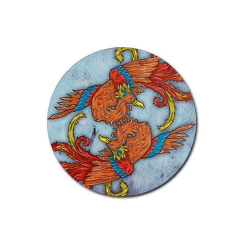 Chinese Phoenix Rubber Coaster (Round) from ArtsNow.com Front