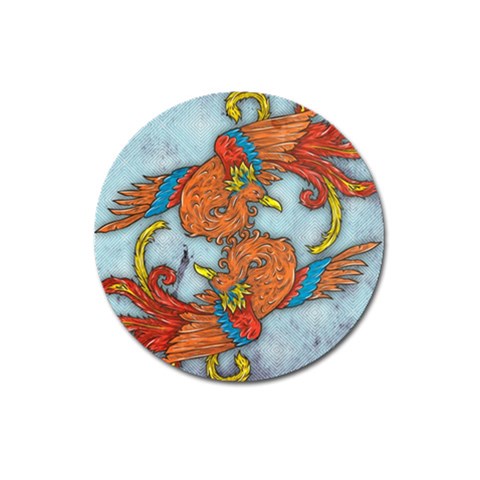 Chinese Phoenix Magnet 3  (Round) from ArtsNow.com Front