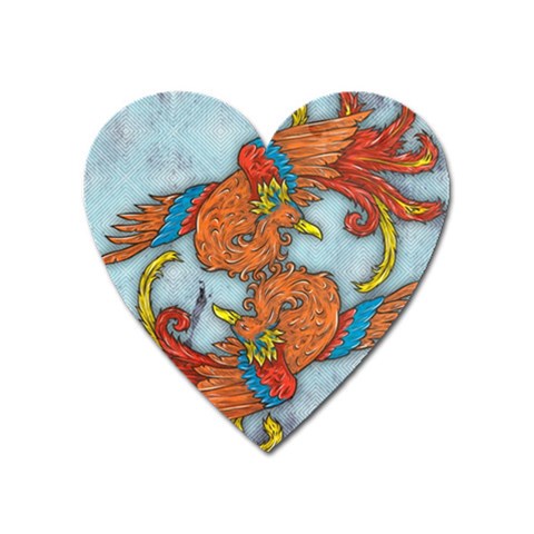 Chinese Phoenix Magnet (Heart) from ArtsNow.com Front