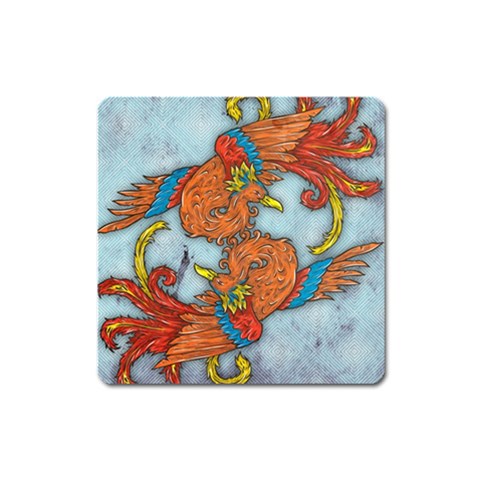 Chinese Phoenix Magnet (Square) from ArtsNow.com Front