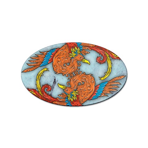 Chinese Phoenix Sticker Oval (10 pack) from ArtsNow.com Front