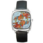 Chinese Phoenix Square Metal Watch