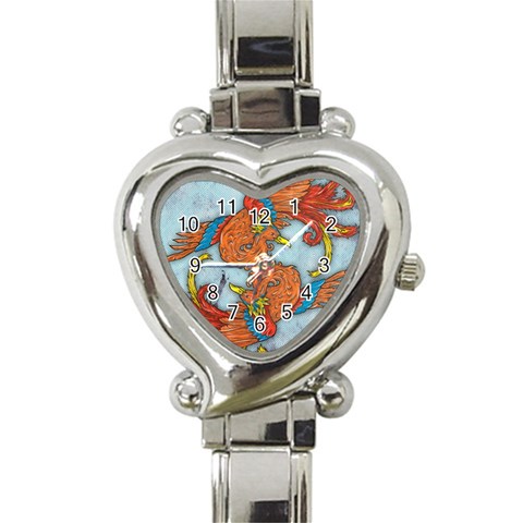 Chinese Phoenix Heart Italian Charm Watch from ArtsNow.com Front