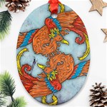 Chinese Phoenix Oval Ornament (Two Sides)