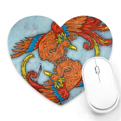 Chinese Phoenix Heart Mousepad from ArtsNow.com Front