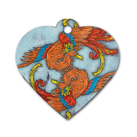 Chinese Phoenix Dog Tag Heart (One Side) from ArtsNow.com Front