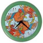 Chinese Phoenix Color Wall Clock