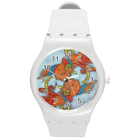 Chinese Phoenix Round Plastic Sport Watch Medium from ArtsNow.com Front