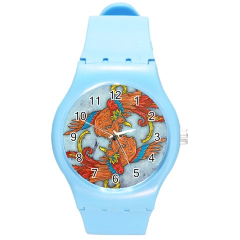 Chinese Phoenix Round Plastic Sport Watch Medium from ArtsNow.com Front