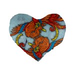 Chinese Phoenix 16  Premium Heart Shape Cushion 