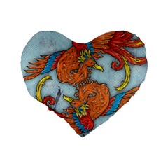 Chinese Phoenix 16  Premium Heart Shape Cushion  from ArtsNow.com Back