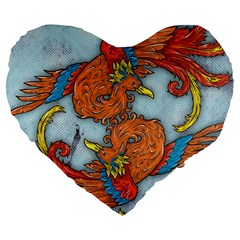 Chinese Phoenix 19  Premium Heart Shape Cushion from ArtsNow.com Front